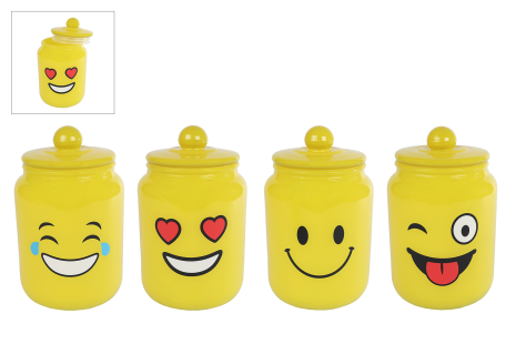 Voorraadpot glas Smile 225x135x135cm assorti