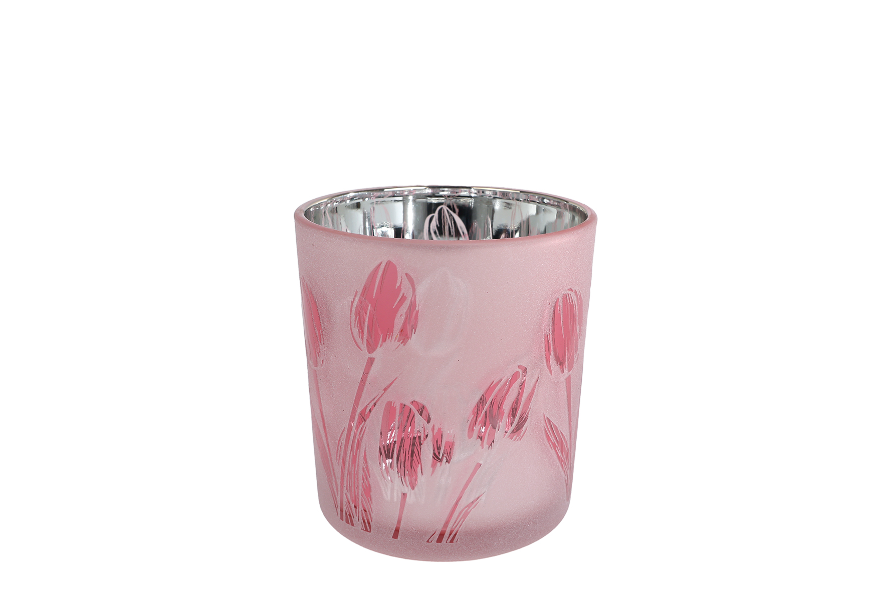 Theelichth Tulip S ass kleur a3 glas 7,5x7,5x8cm