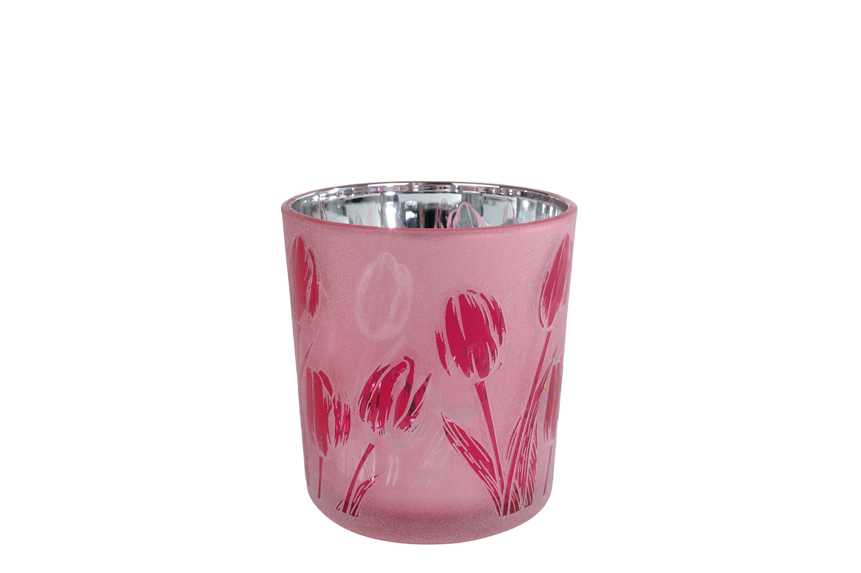 Theelichth Tulip S ass kleur a3 glas 7,5x7,5x8cm