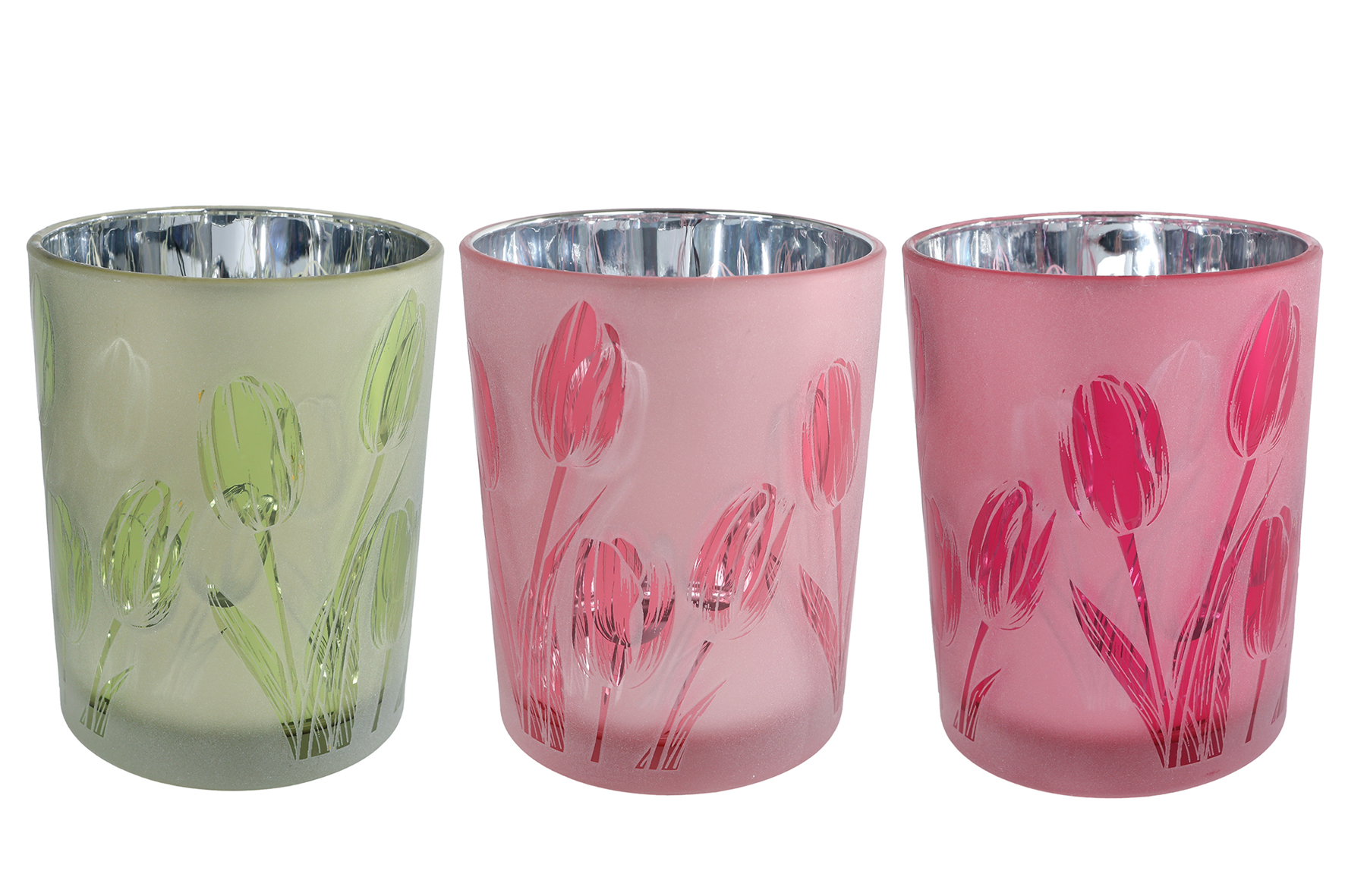 Theelichth Tulip M ass kleur a3 glas 10x10x12,5cm