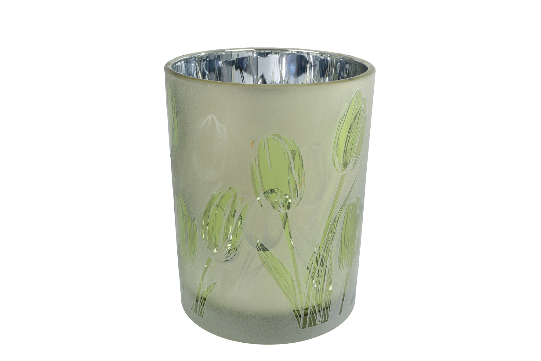 Theelichth Tulip M ass kleur a3 glas 10x10x12,5cm