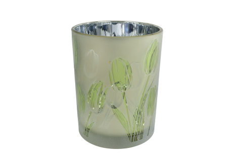 Theelichth Tulip M ass kleur a3 glas 10x10x12,5cm