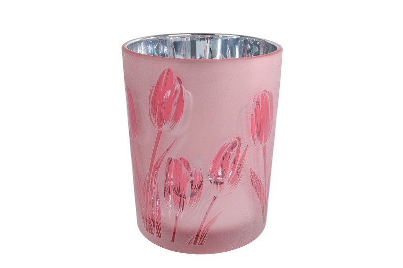 Theelichth Tulip M ass kleur a3 glas 10x10x12,5cm