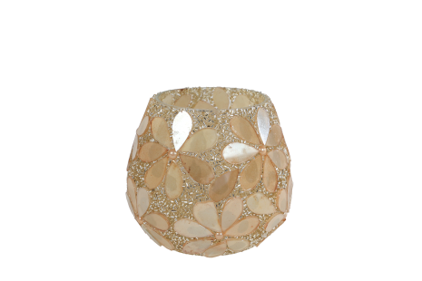 Theelichthouder Nea goud mozaiek glas 7x10x9cm