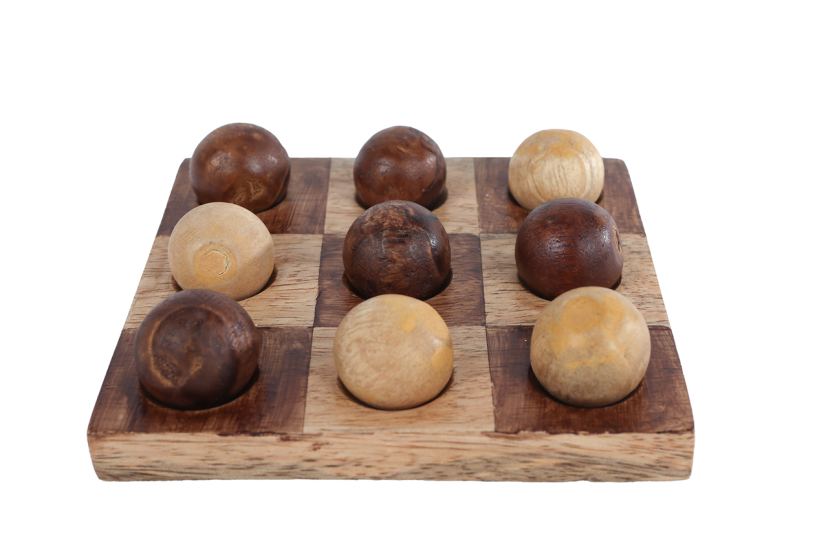 Tic Tac Toe Balls naturel mango 10x10x3cm