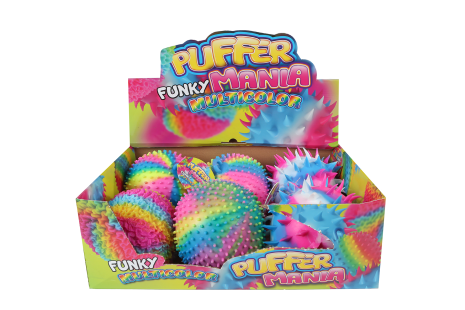Pufferbal Funky Mania rainbow 18cm 3 assorti
