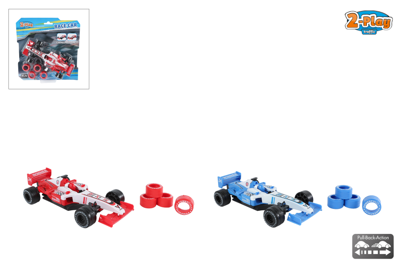 2-Play formula race auto 17cm incl. extra banden 2 assorti