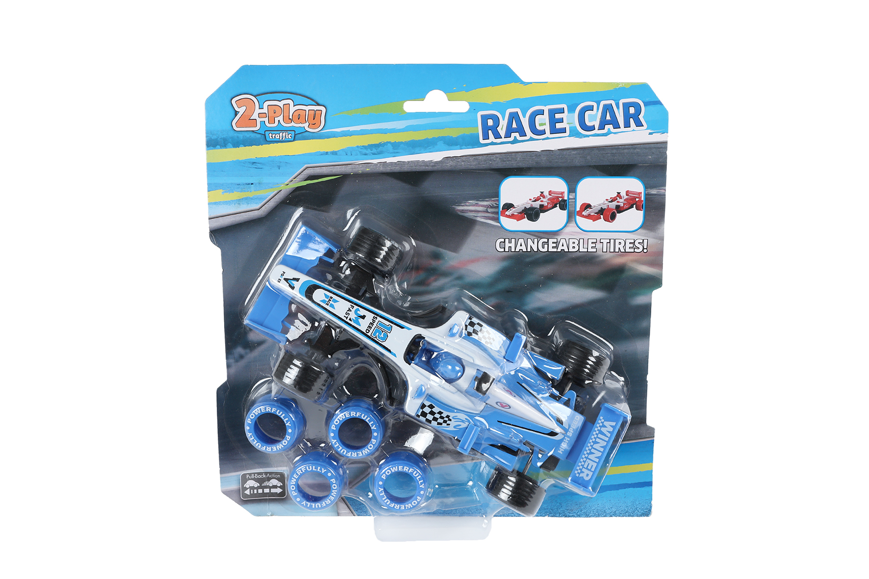 2-Play formula race auto 17cm incl. extra banden 2 assorti