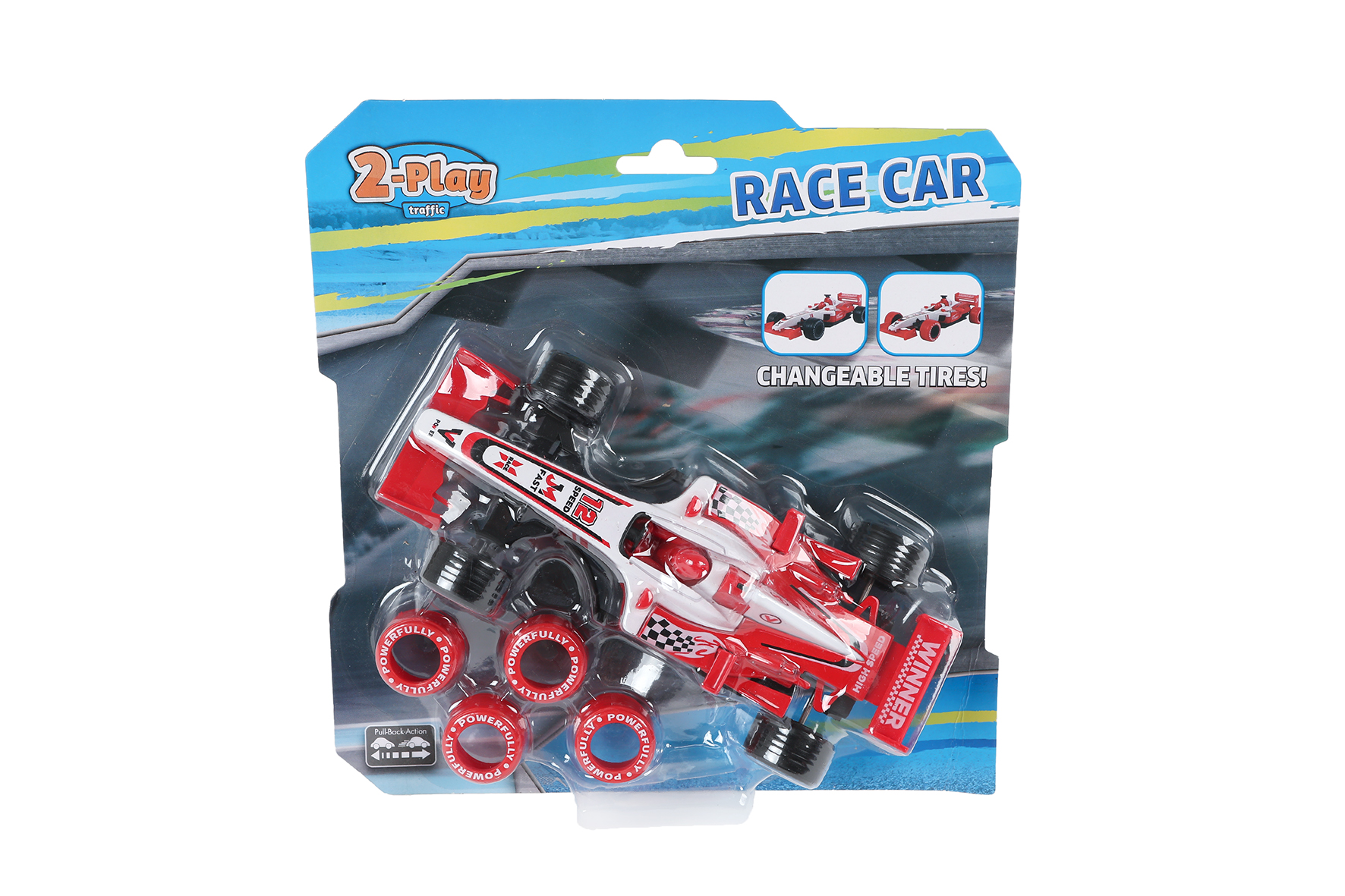 2-Play formula race auto 17cm incl. extra banden 2 assorti