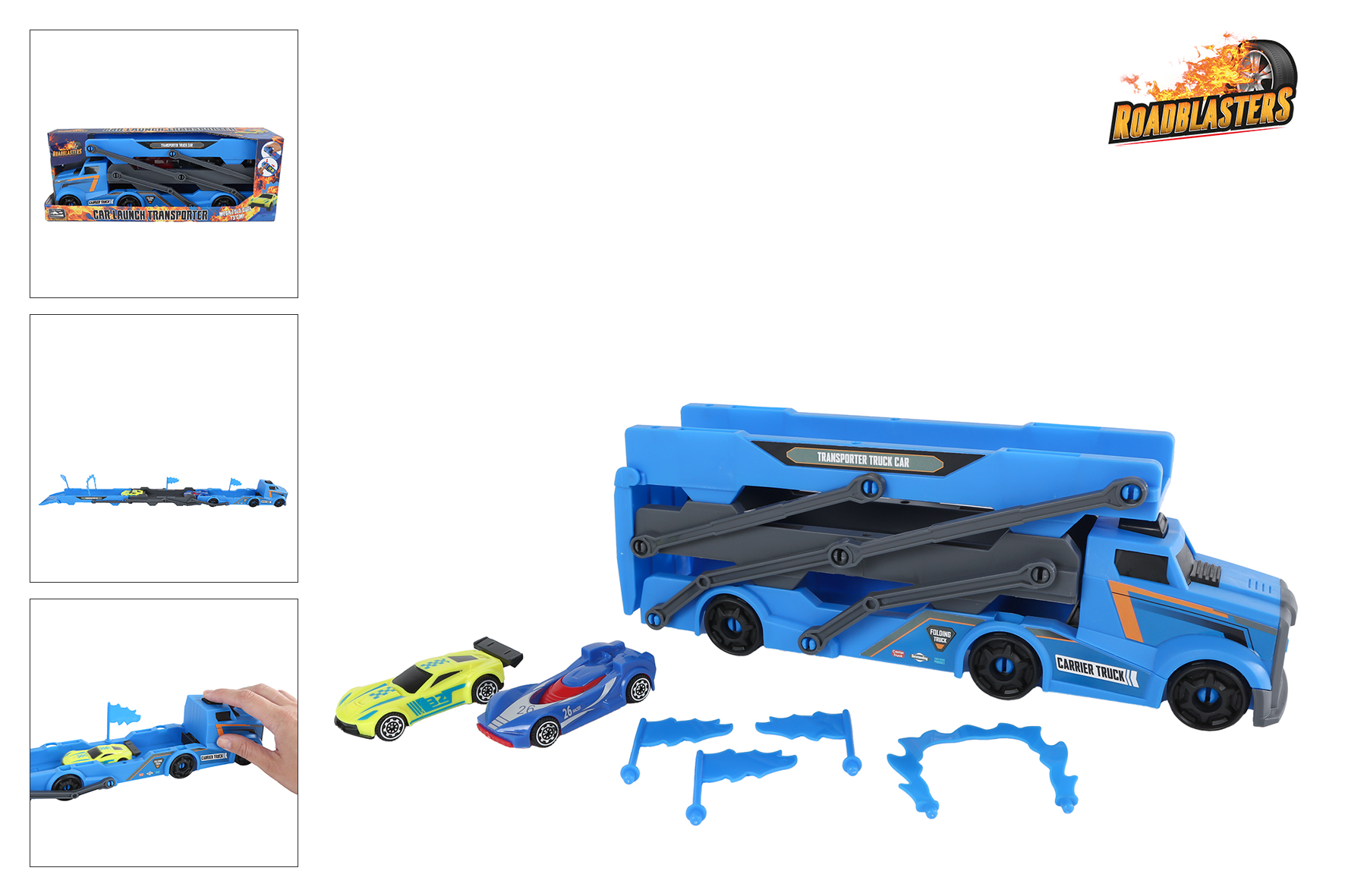 Roadblasters truck incl. 2 auto's en afschietfunctie 28-76cm