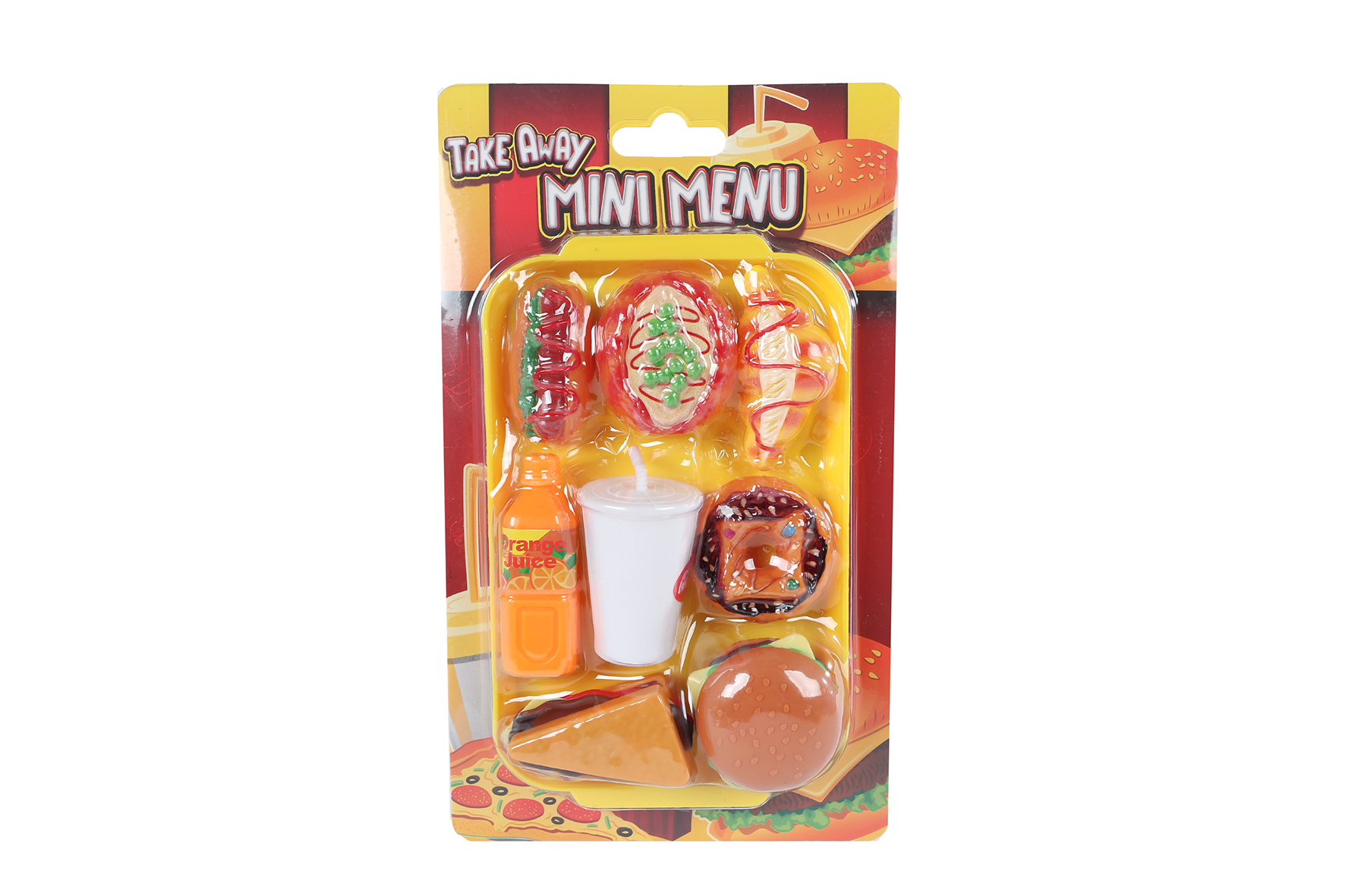 Speelset fastfood Mini Menu 8/9 delig 4ass 10x16,5cm