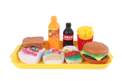 Speelset fastfood Mini Menu 8/9 delig 4ass 10x16,5cm