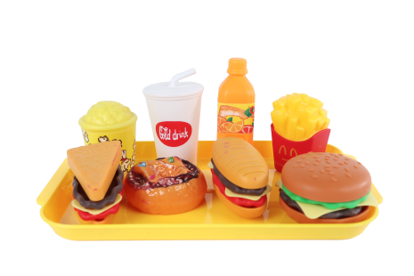 Speelset fastfood Mini Menu 8/9 delig 4ass 10x16,5cm