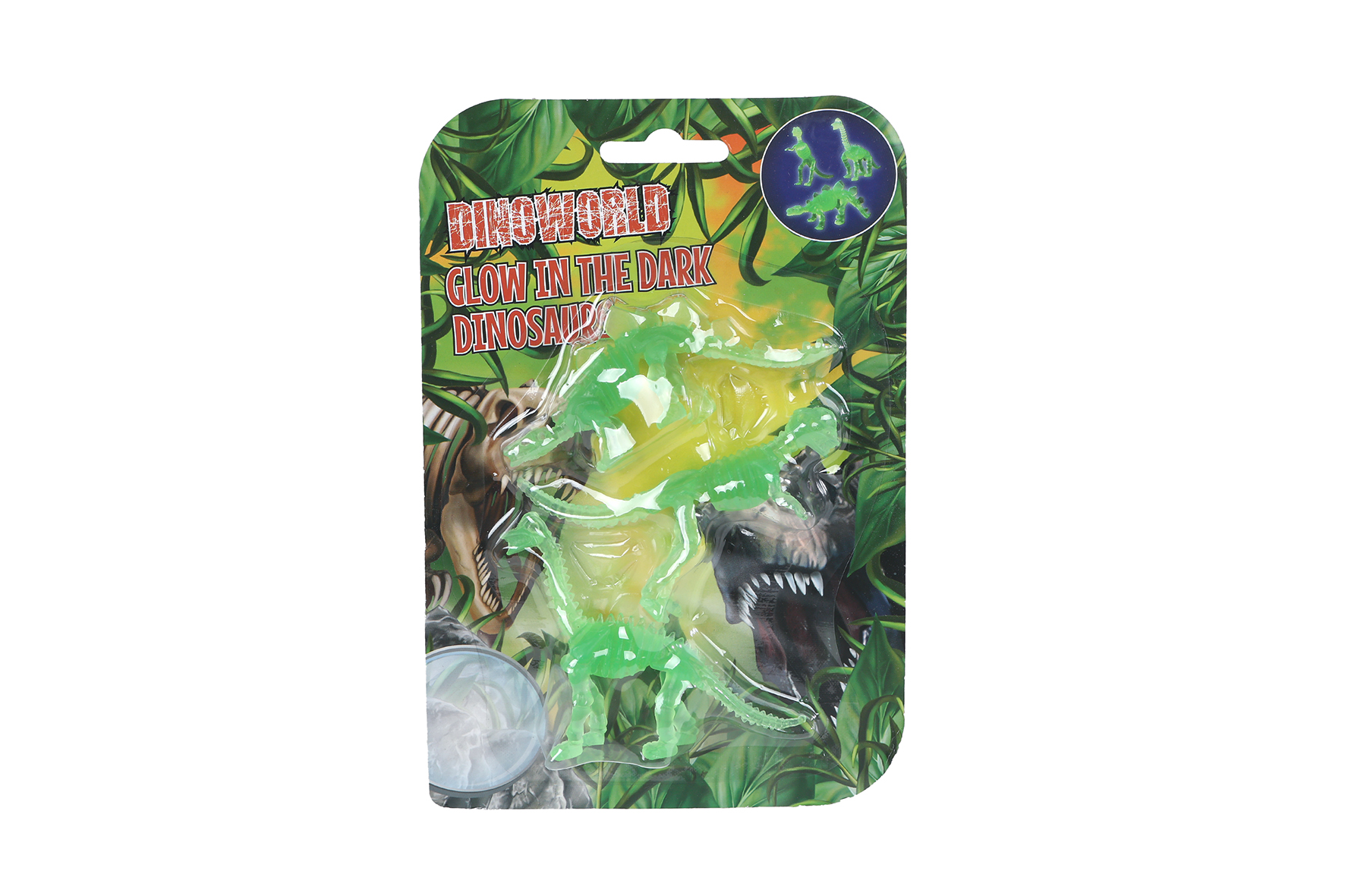 DinoWorld 3D dinosaurus glow in the dark 3 stuks assorti