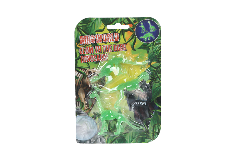 DinoWorld 3D dinosaurus glow in the dark 3 stuks assorti