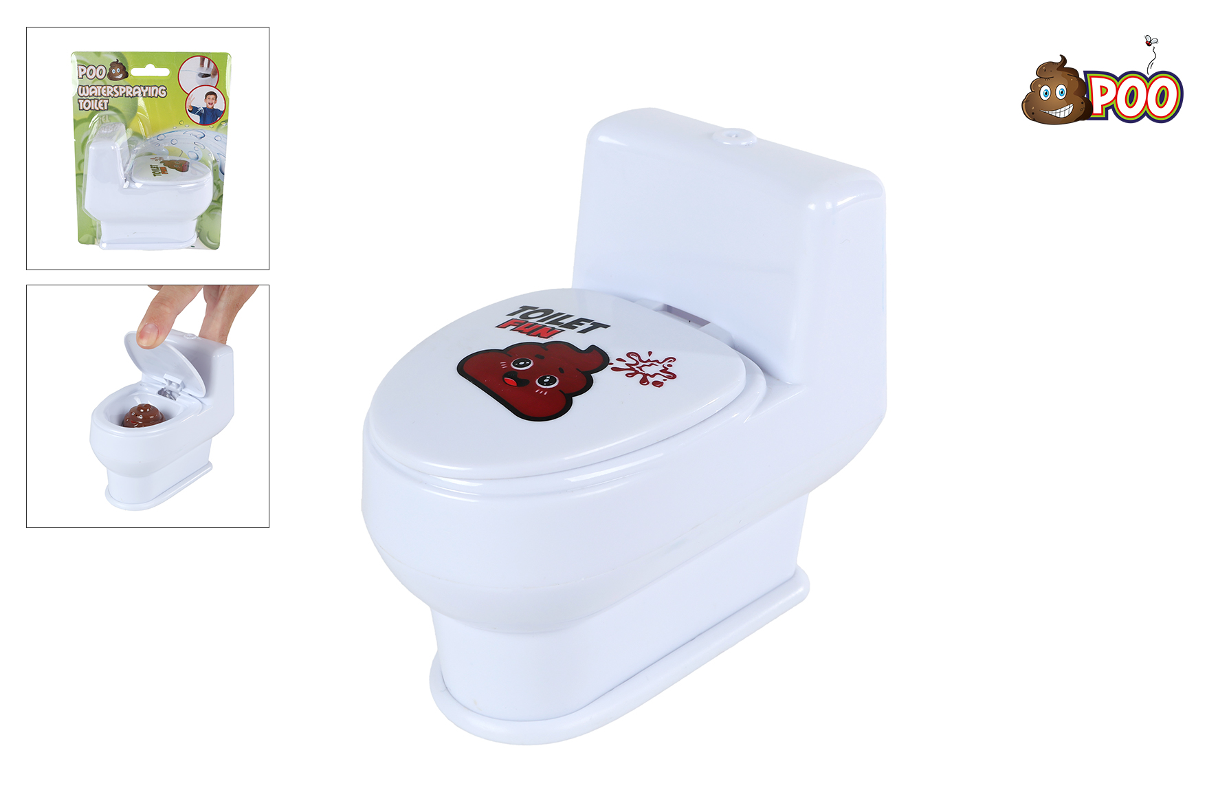 Poo toilet met drol waterspuitend 10cm
