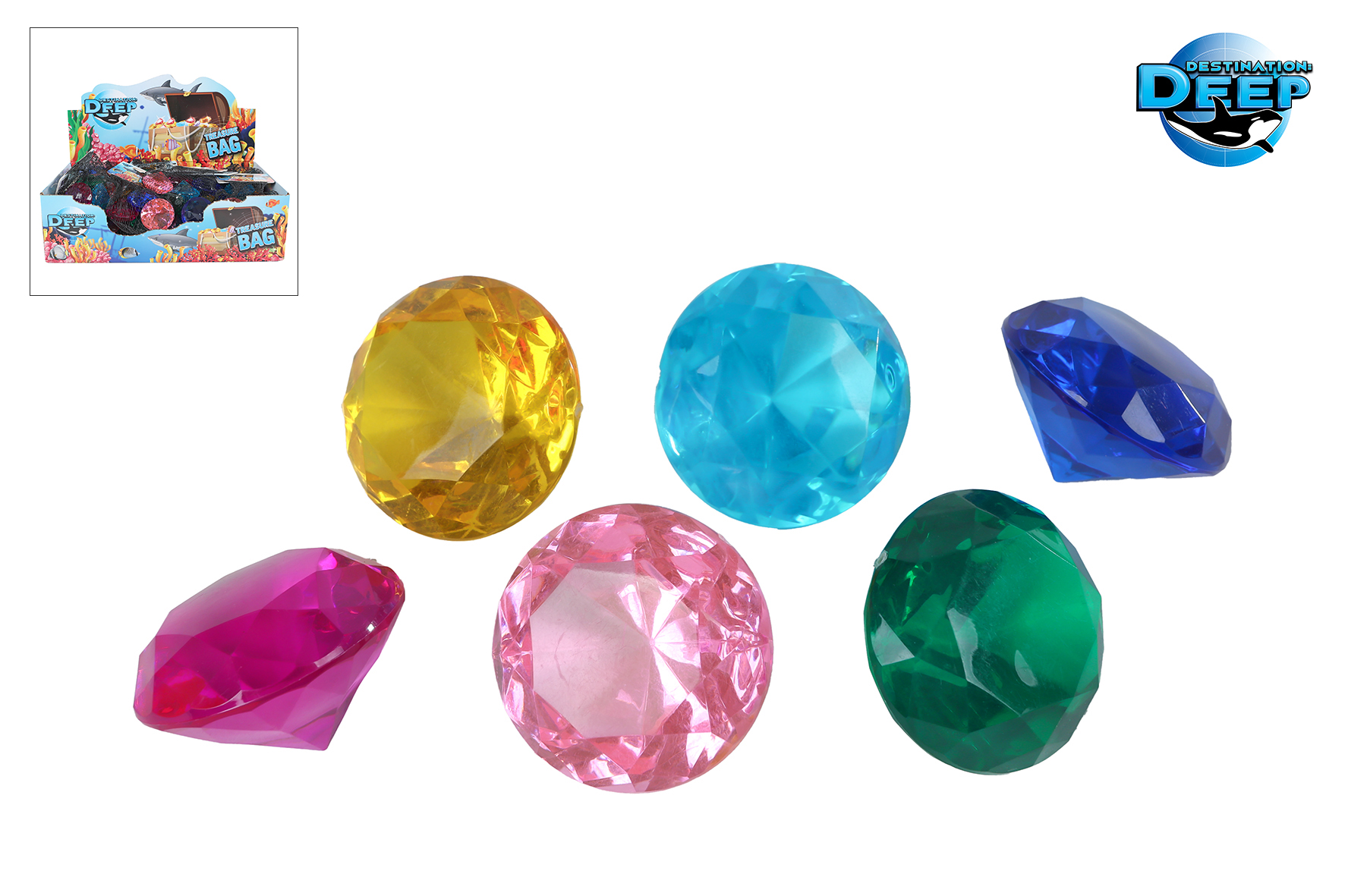 Destination Deep reuze diamant 6stuks ass 4cm