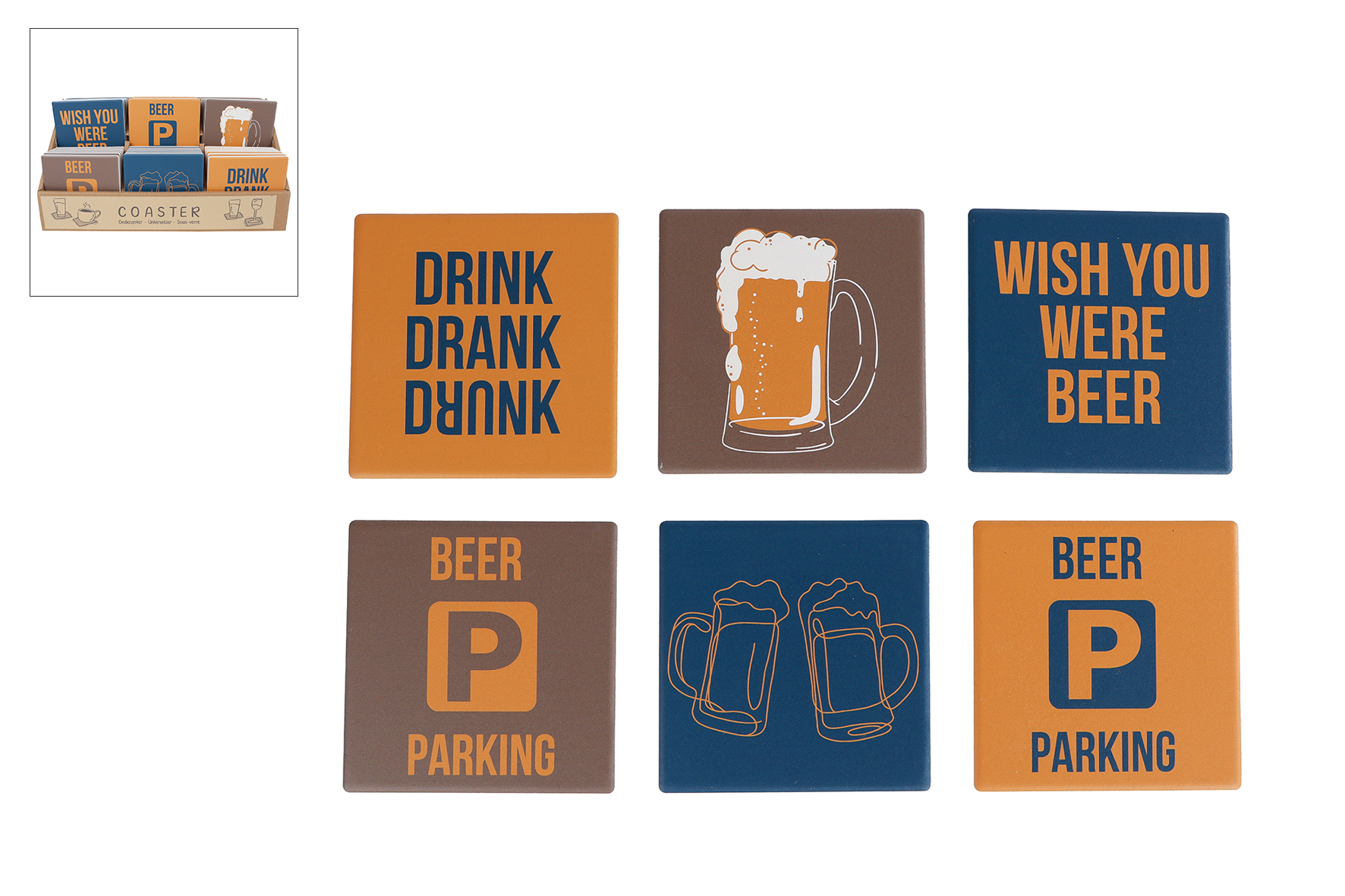 Onderzetter aardewerk Beer 10x10x7mm assorti in display