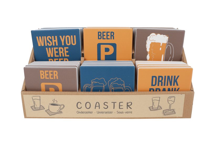 Onderzetter aardewerk Beer 10x10x7mm assorti in display