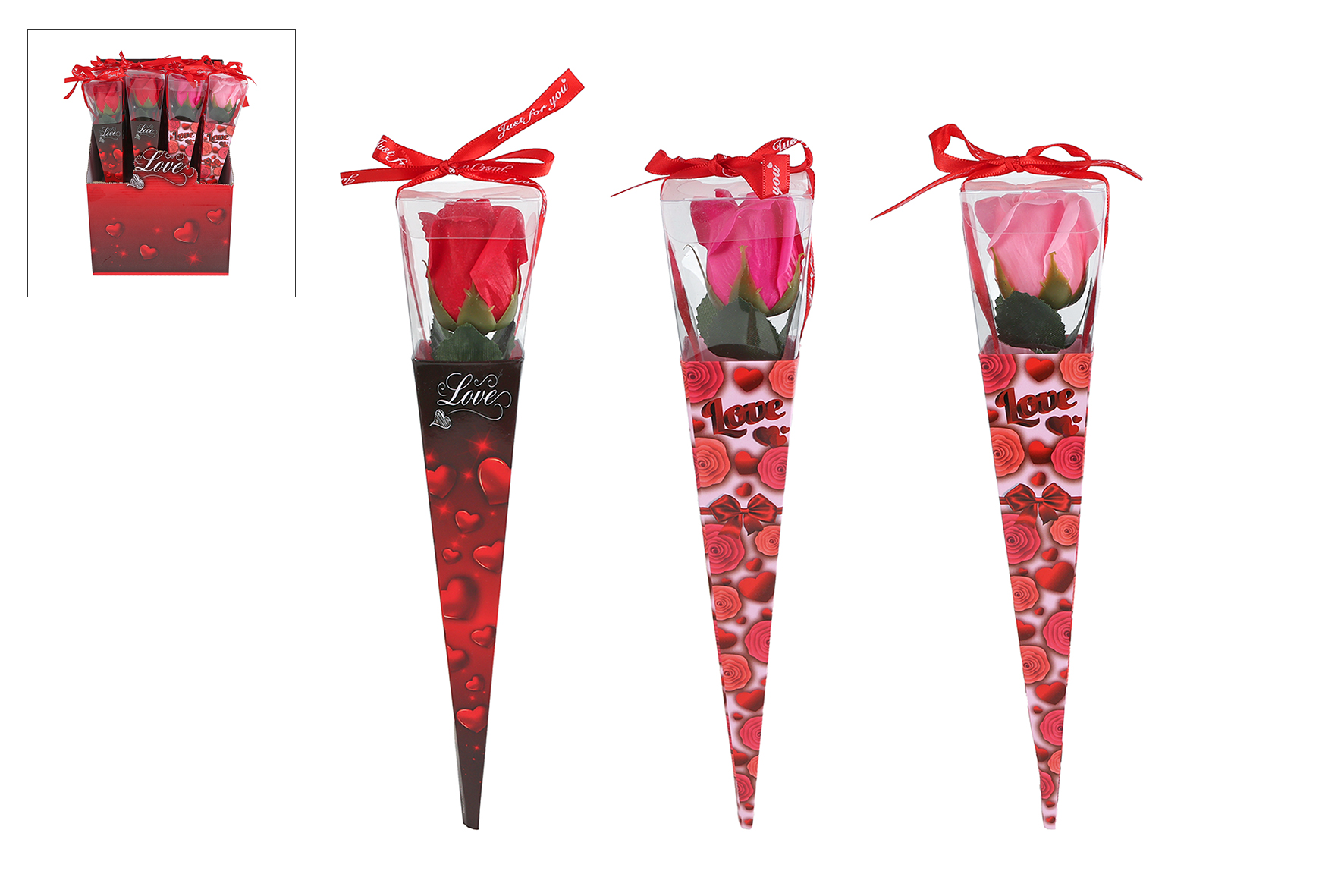 Roos Love 26cm assorti in display