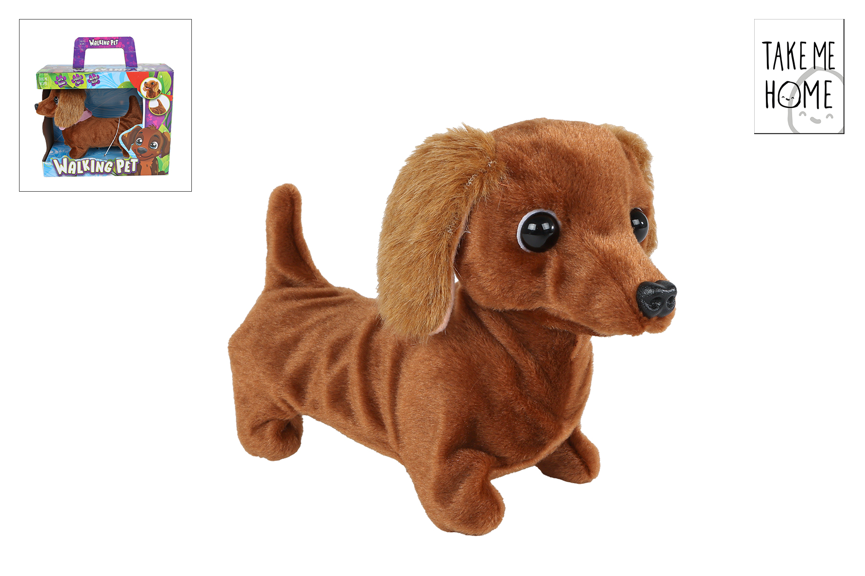 Take Me Home loophond teckel 19cm diverse functies B/O