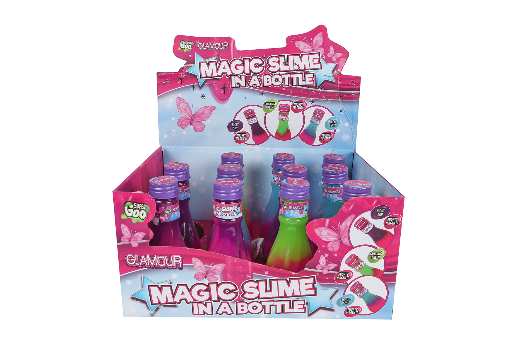 Glamour Super Goo magische toverfles slijm 120gram 13cm