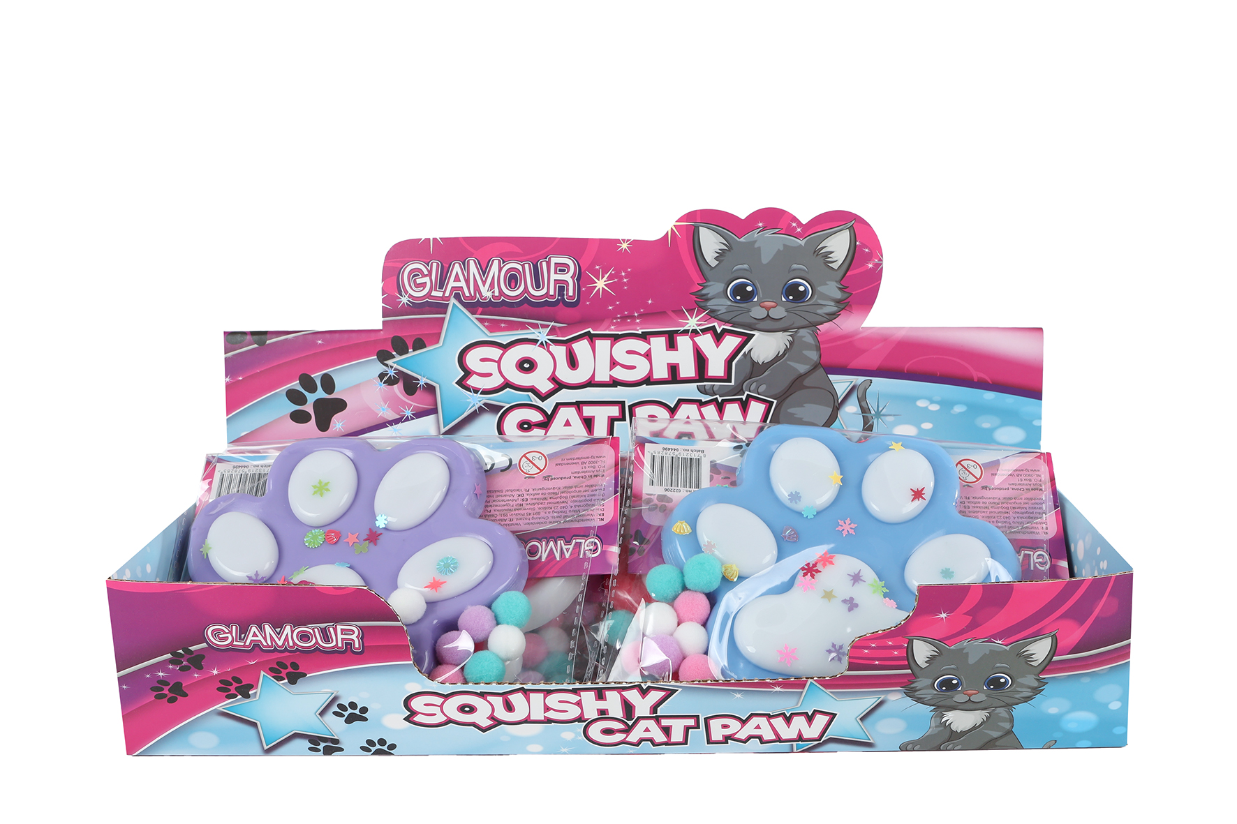 Glamour Squishy mega kattenpoot 4ass 12,5cm