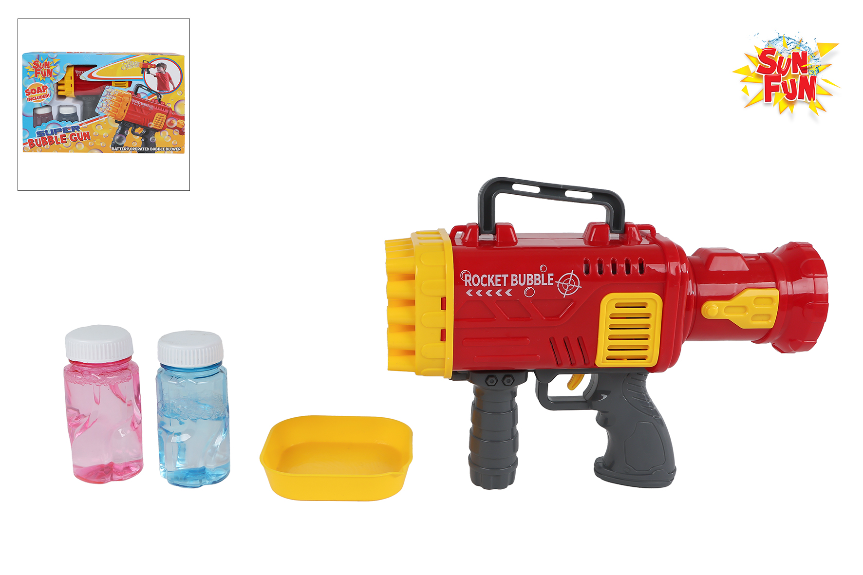 Sun Fun Super bellenblaaspistool B/O incl. 2x50ml 21cm