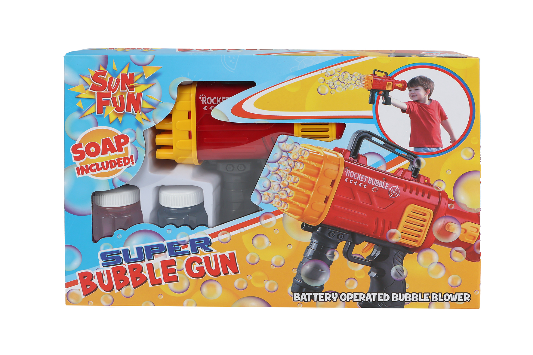 Sun Fun Super bellenblaaspistool B/O incl. 2x50ml 21cm