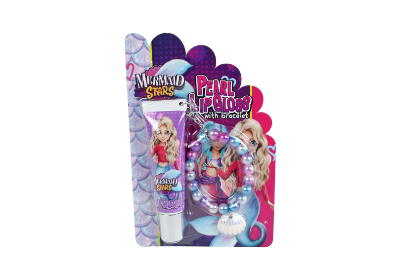 Mermaid Stars set lipgloss 12gram/parelarmbandje met schelp