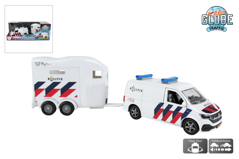 Kids Globe VW Transporter Politie paardentrailer NL 28,5cm