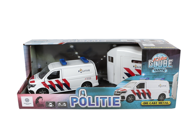 Kids Globe VW Transporter Politie paardentrailer NL 28,5cm