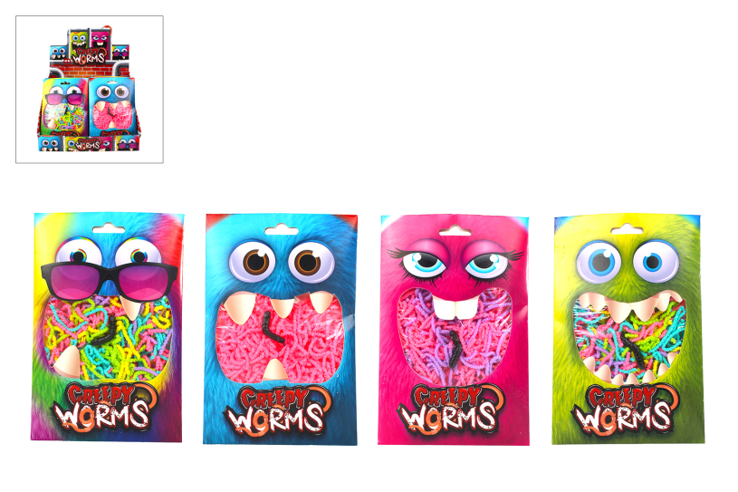 Creepy Worms 50gram 4 assorti