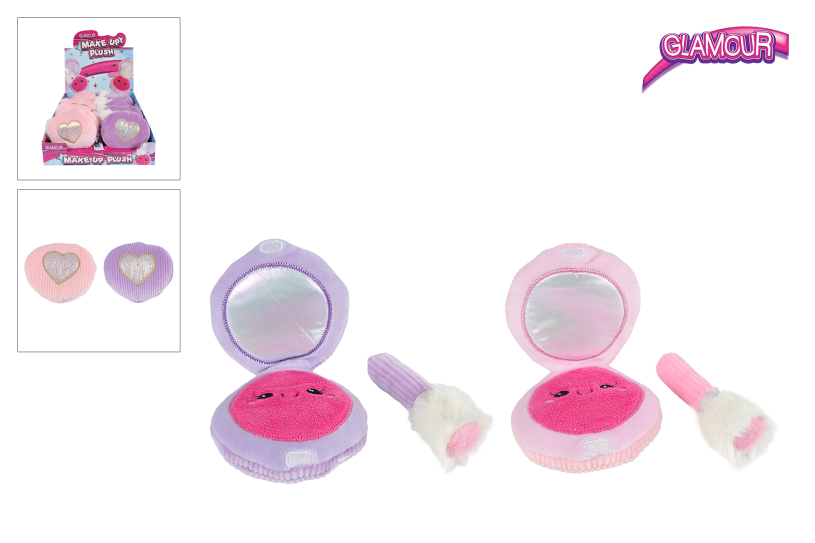 Glamour poederdoos pluche 2ass 10cm