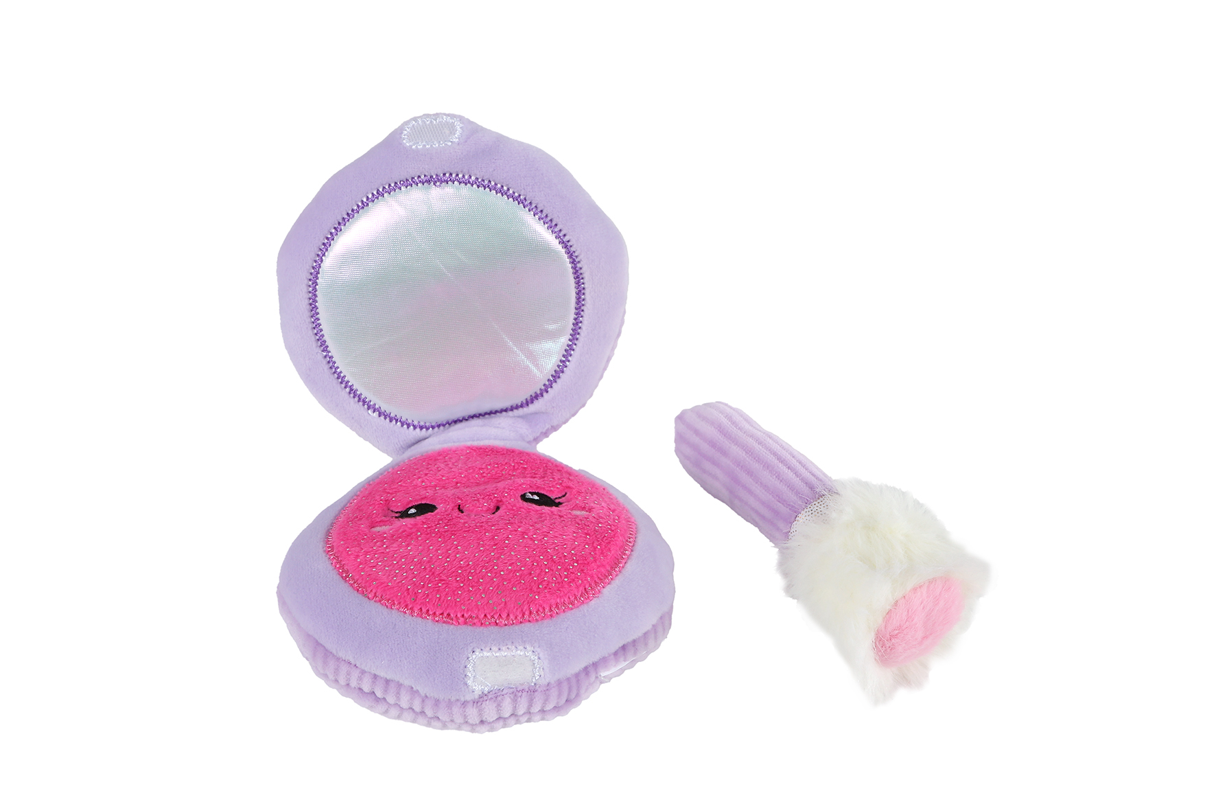 Glamour poederdoos pluche 2ass 10cm