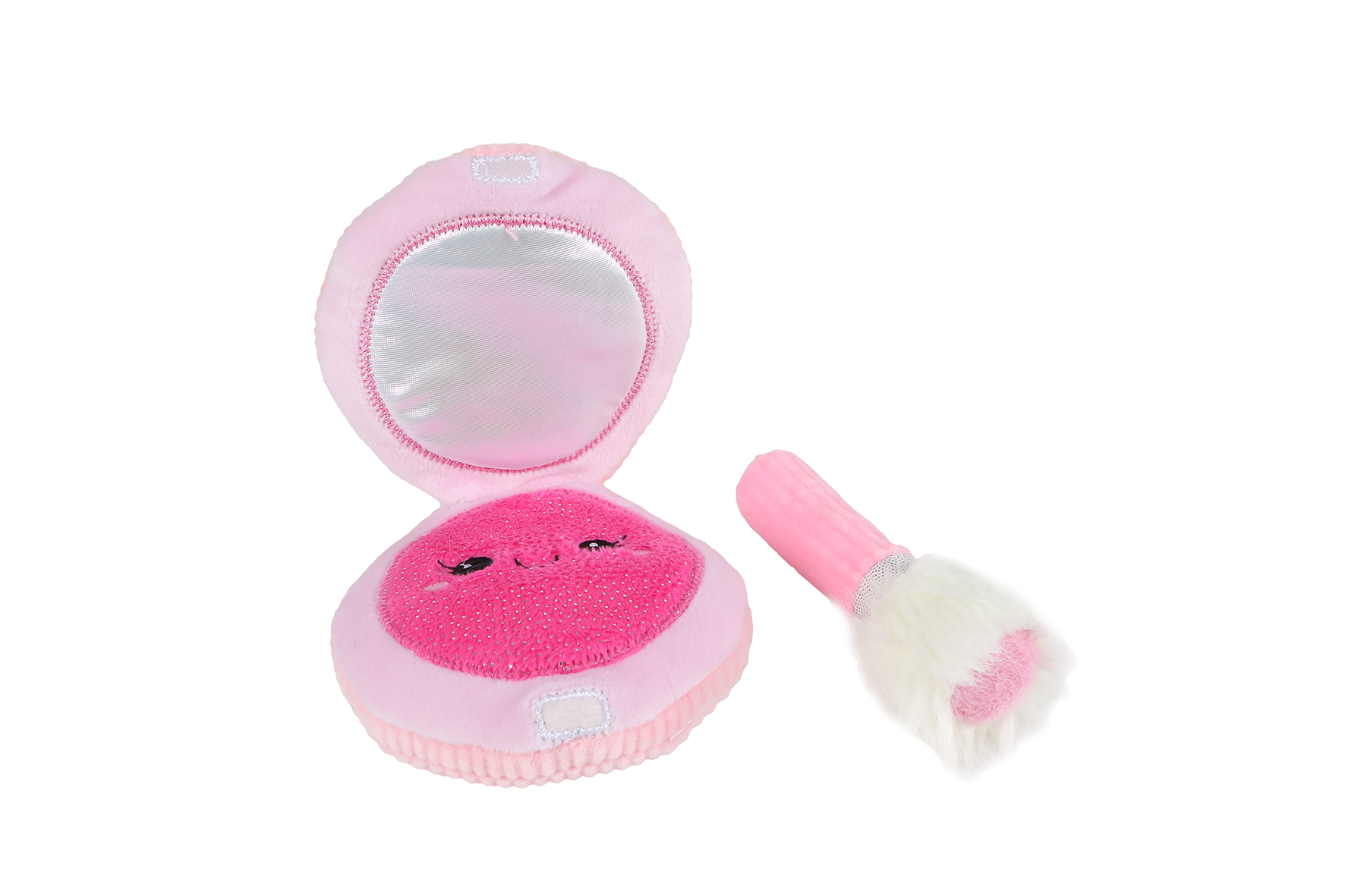 Glamour poederdoos pluche 2ass 10cm