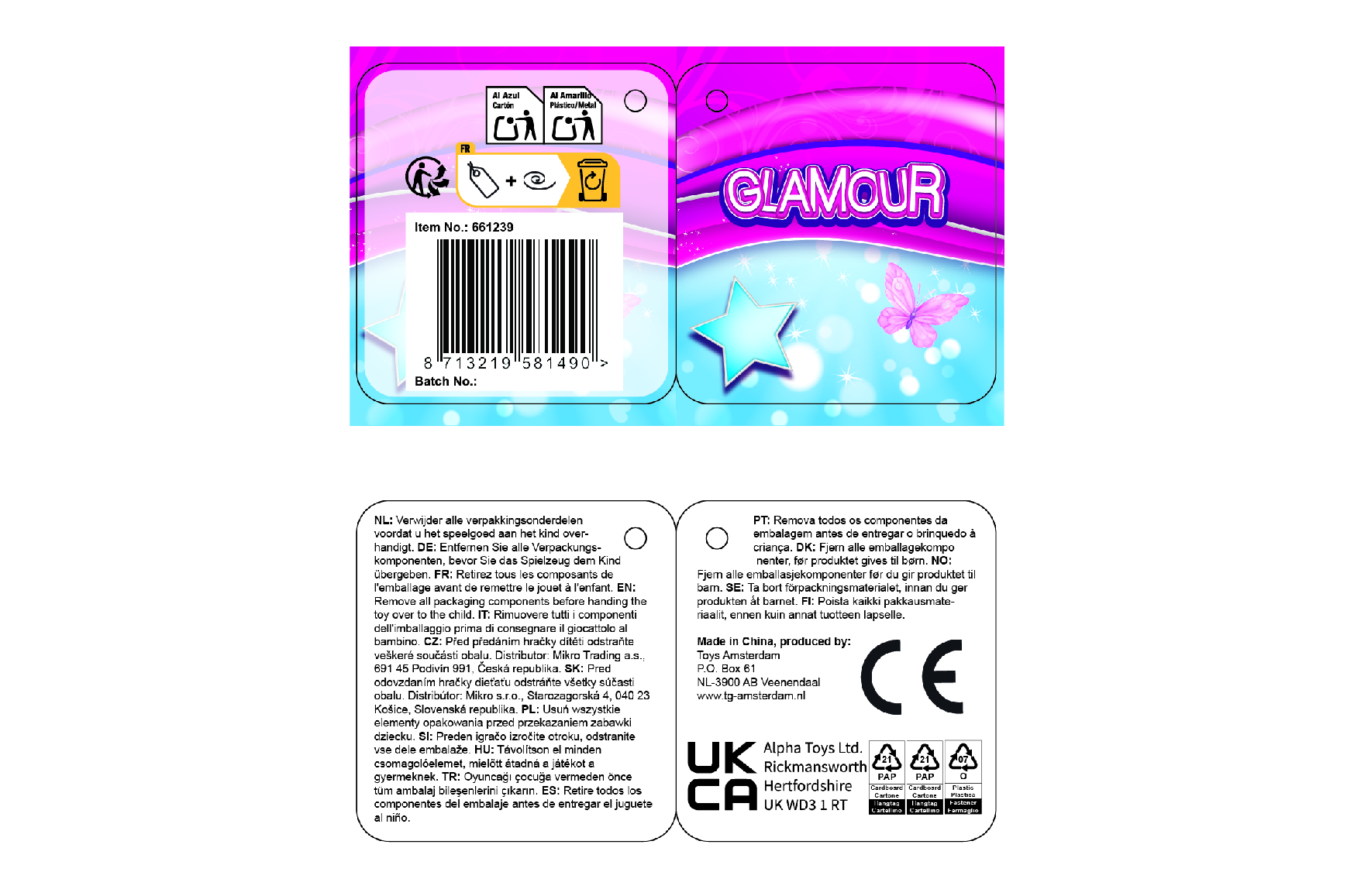 Glamour poederdoos pluche 2ass 10cm