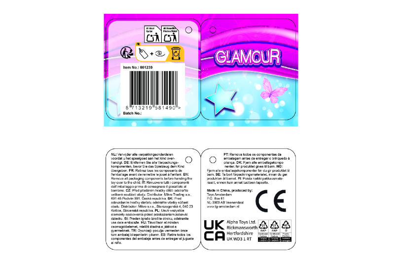 Glamour poederdoos pluche 2ass 10cm