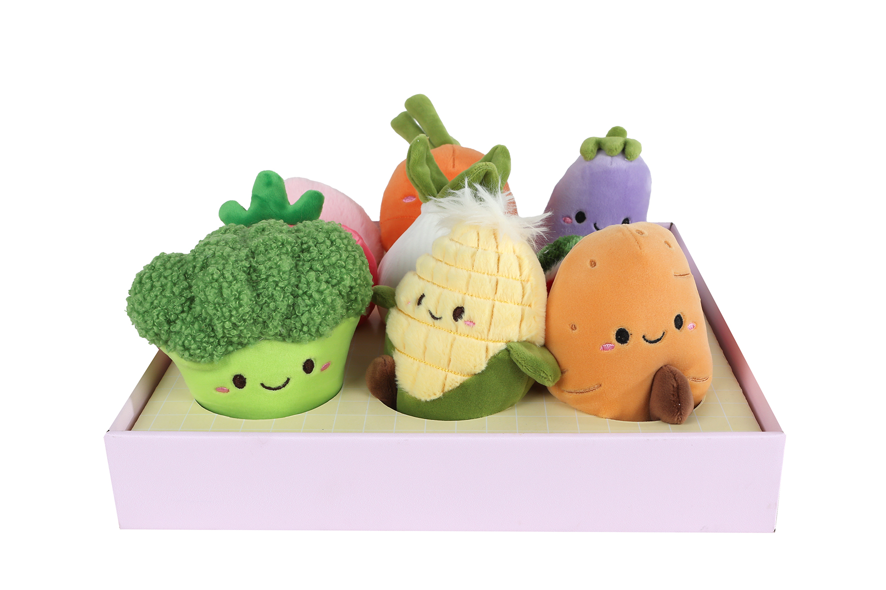 Fluffy Menu groente en fruit pluche 9ass 12-14cm