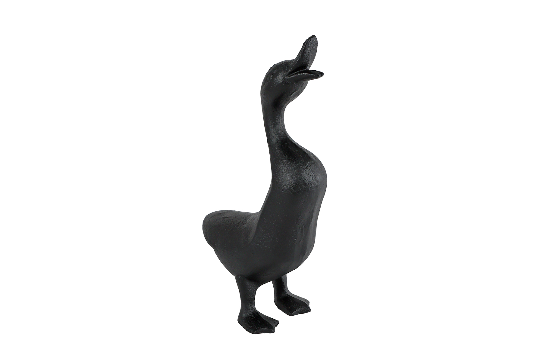 Sculptuur Goose zwart gietijzer 14,5x7,5x25cm