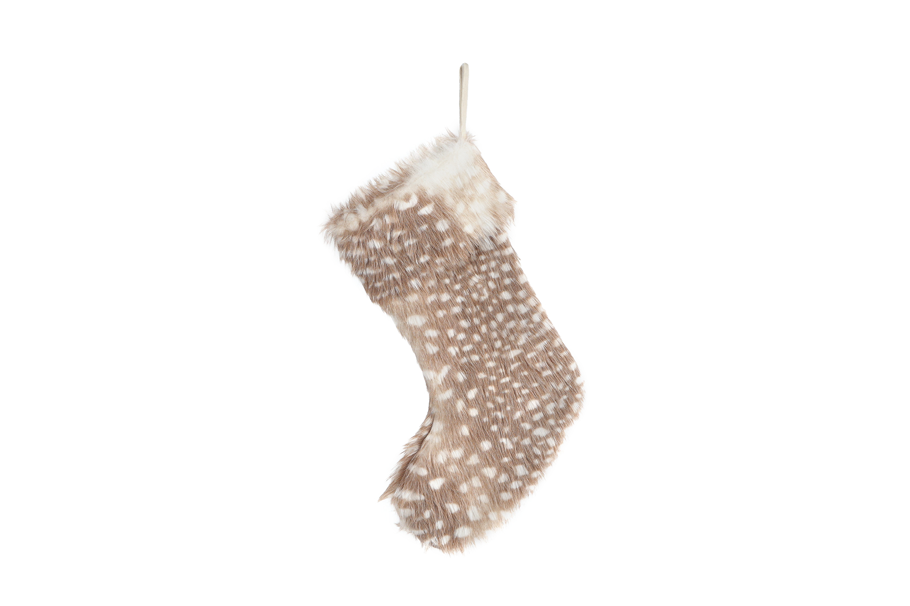 Decoratie Kerstsok bruin/beige polyester 25x35x1cm 2ass.
