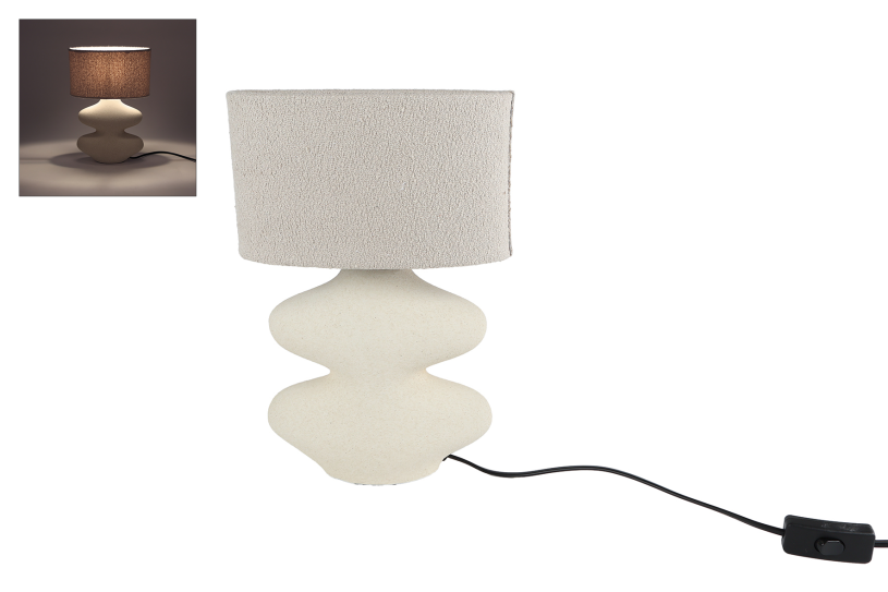 Tafellamp Iren wit aardewerk 22x22x32,5cm