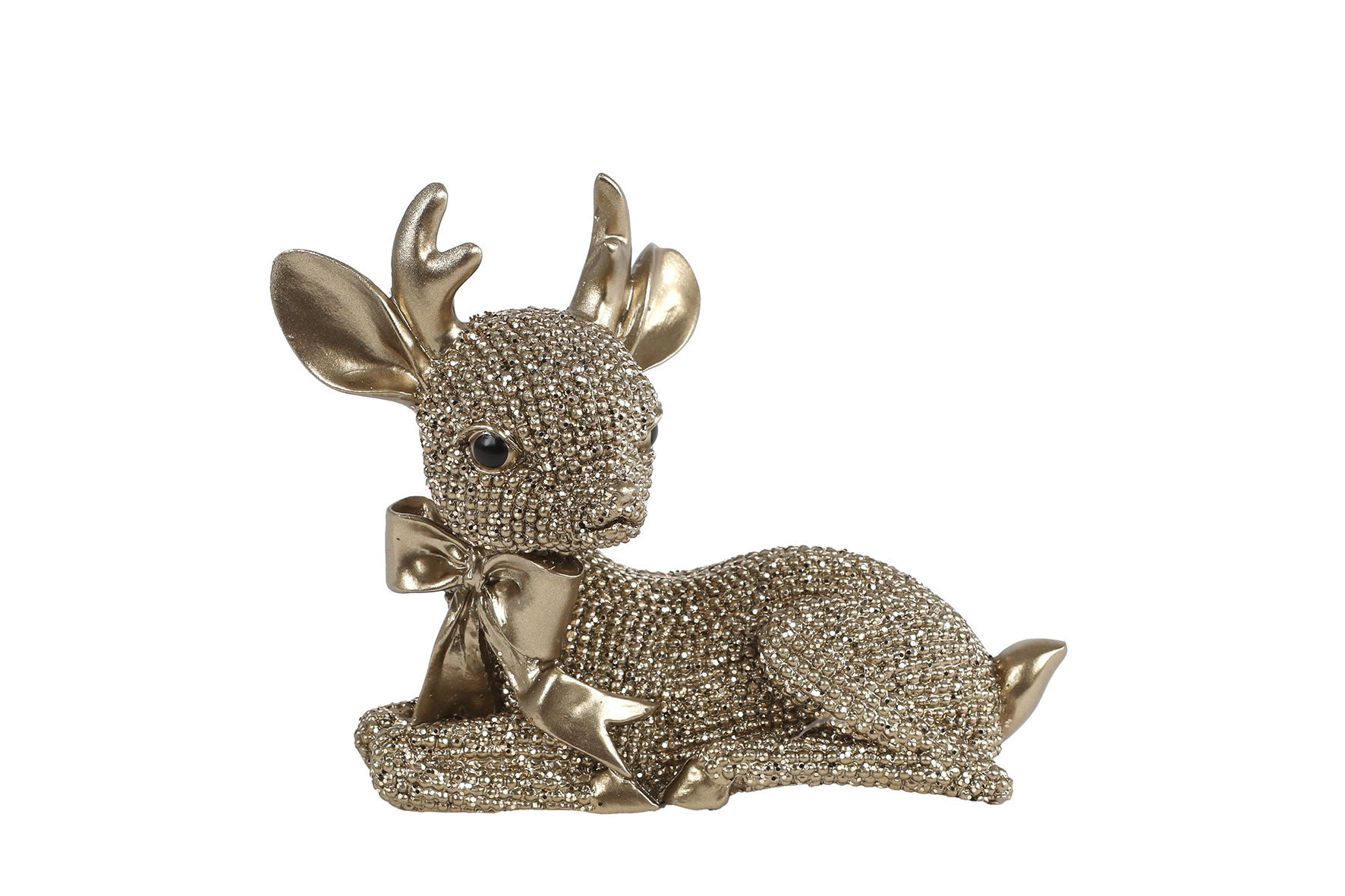 Sculptuur Hert glinster goud polystone 2ass