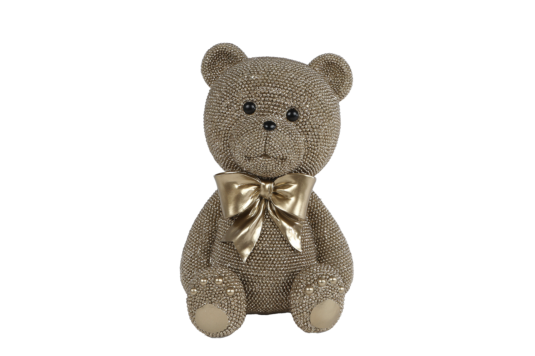 Sculptuur Teddybeer XL glinster goud polystone 20x18x29cm
