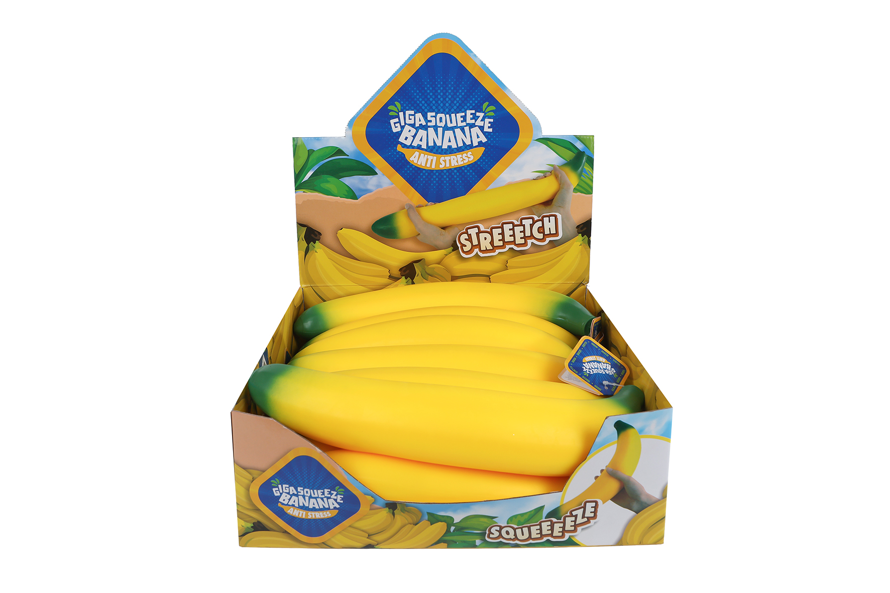 Jumbo Squeeze banaan anti-stress 37cm