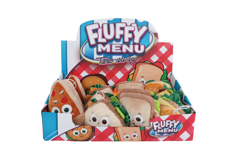 Fluffy Menu food pluche 4ass 13cm