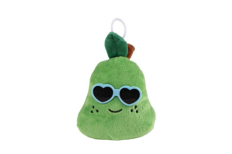 Fluffy Menu fruit pluche met zonnebril 4ass 6cm