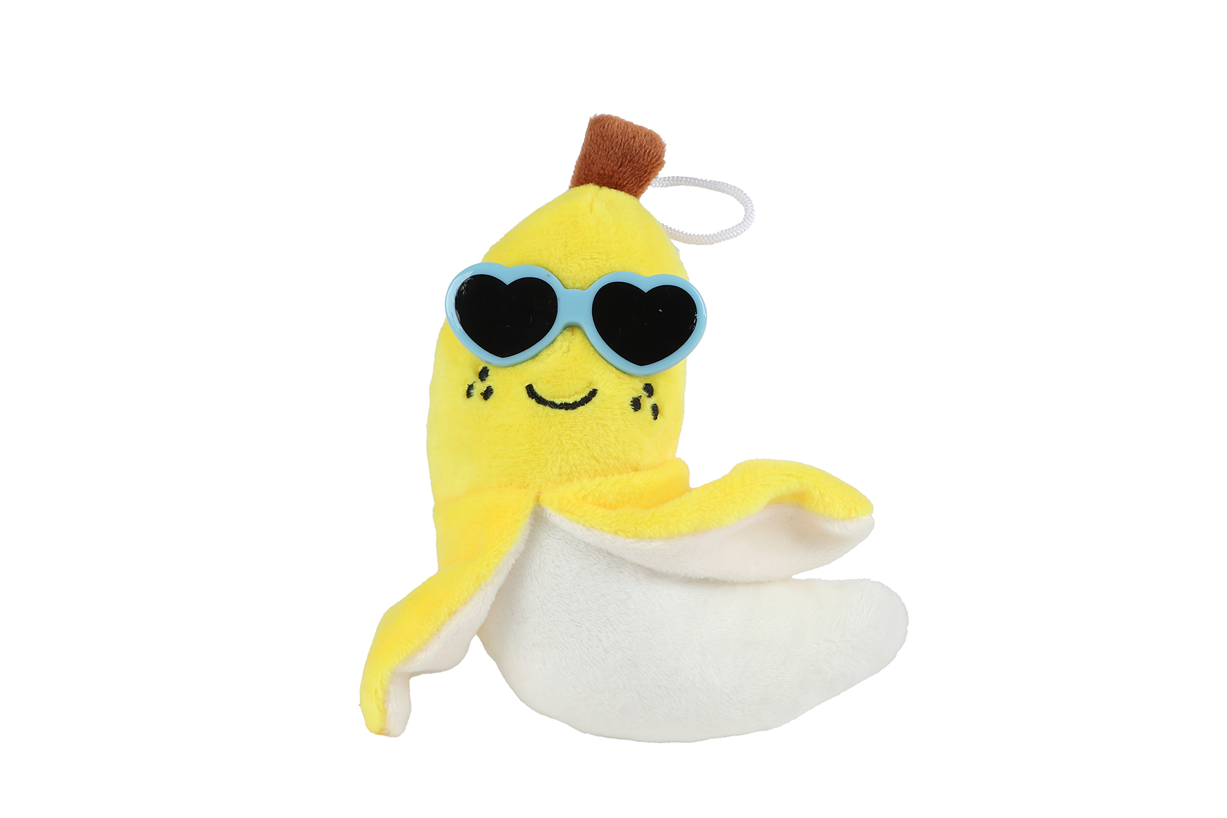Fluffy Menu fruit pluche met zonnebril 4ass 6cm