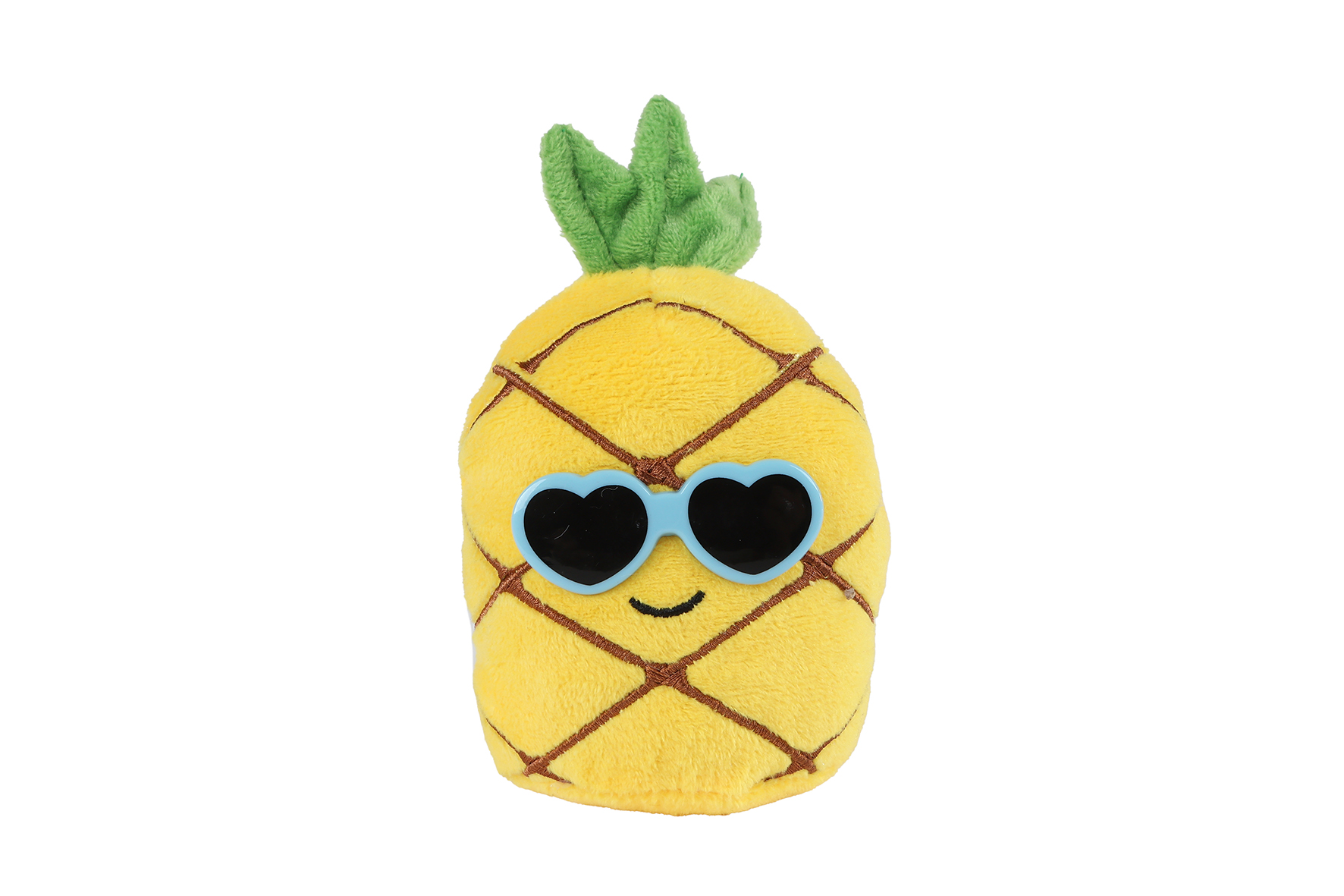 Fluffy Menu fruit pluche met zonnebril 4ass 6cm
