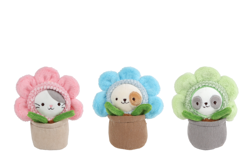 Take Me Home poes in pot pluche 3ass 16cm